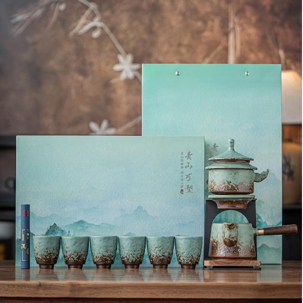 尾桥下窑故宫文创陶瓷自动茶具套装中秋礼商务伴手礼会议赠品